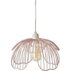 Abat-jour fleur en métal rose - Suspension