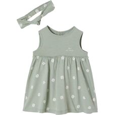 Robe bébé Vertbaudet Tilleul - Bandeau assorti - Robe bébé - Publicité