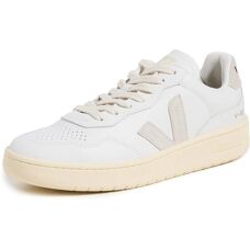 Sneaker in Pelle Veja V-90 - Bianco e Grigio - Donna