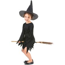 Costume de Sorcière Noire pour Fille - Halloween Costume - Publicité