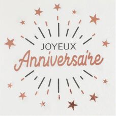 Santex Joyeux Anniversaire Serviettes en Papier Blanc/Or - Publicité