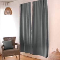 Rideau occultant gris clair pour porte - Enjoy Home