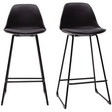 Miliboo Franz Sgabelli da Bar Neri Moderni - Set di 2