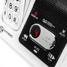 Téléphone fixe amplifié Geemarc Senior avec SOS, Blanc - Publicité