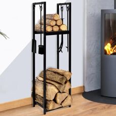IDMARKET - Leñero vertical - Acier noir - Log rack