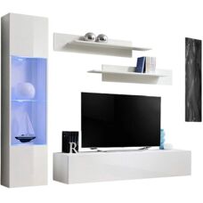 Meublorama FLY G3 Meuble TV Blanc Moderne - Support TV - Publicité