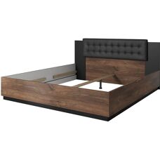 MEUBLORAMA - FOX - 180x200 - roble oscuro y negro - Cama