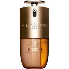 Clarins Double Serum Foundation - Hybride serum foundation, Luminous satijnafwerking, Aanpasbare medium tot volle dekking