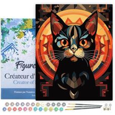 Kit de Peinture Guidée Figuredart 40x50cm Art Déco Noir - Publicité