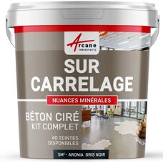 Arcane Industries Fliesenbeton-Set - Grau Schwarz - 5m²