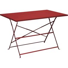 Table de jardin rectangulaire Proloisirs Cuba - Rouge - Publicité