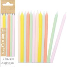 ScrapCooking 12 pastelkaarsen - 12 cm - Taartversiering