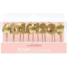 ScrapCooking Gold Stars Geburtstagskerzen - 15 Parafin, 8cm