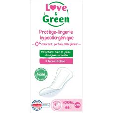 Protections Hygiéniques Hypoallergéniques Écologiques Love & Green - 30 pièces - Publicité