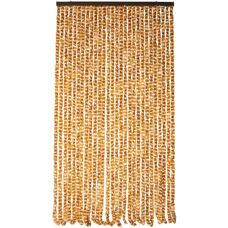 Werka Pro - Cortina de tela marrón y blanca - 120 x 220 cm