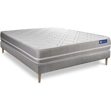 ACTISOM Grau 130x220cm Hybridmatratze & Bettgestell-Set