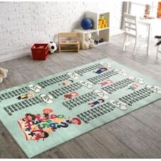 Tapis pour enfants Mani Textile - Vert - 100x160cm - Tableau de multiplication - Publicité
