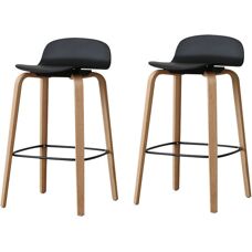 KOSMI - 2-Taburette - Schwarz - Metallbeine - Barhocker