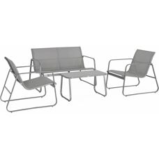 ALICE'S GARDEN Conjunto de Muebles de Jardín - Metal y Textilene - 4 Plazas