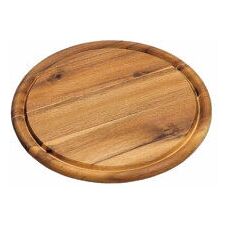 Piatti di legno di acacia rotondi con scanalatura - 25cm