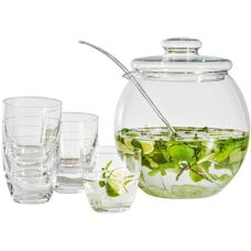 Novel Transparente Barset - 4,5L Schüssel & Gläser - 9 Stücke