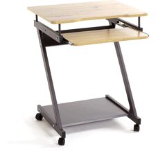 HAKU Computertisch - Stahl, Eiche, Höhenverstellbar