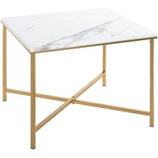 Haku Möbel Sariah - Table Basse Or-Blanc 60x60x47cm
