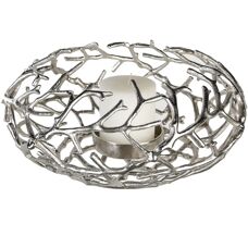 GILDE Casablanca Twigs Kerzenhalter - Antik-Silber - 20cm