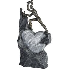 GILDE Casablanca Herzskulptur - Dekorative Figur - Bronze/Grau