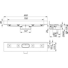 Dallmer - Modell 523105 - Edelstahl-Duschrinne - 700mm