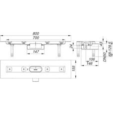 Dallmer Duschrinne CERAline Nano F 700mm - Duschrinnen