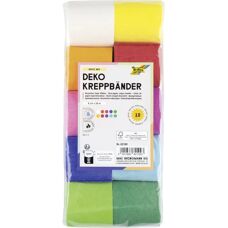 Folia Deko-Crepe Paper Tapes - Multicolor Assorted 10 Rolls