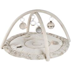 Fehn 042177 Baby Spielmatte - Plüsch, Samtvelours Grau
