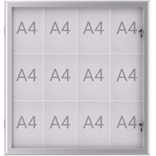 MAUL Excite Aluminium - Vægmonteret udendørs udstillingsskab til 16 A4 - Sølv