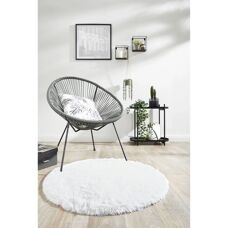 MY HOME Alpa Runt Matta - Väldigt mjuk, Tvättbar, 80cm