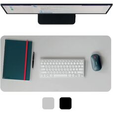 Leitz Leather Desk Mat - 70x36cm - Grey - Office Accessory - Desk Pad