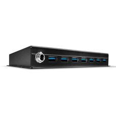 Lindy 43128 Industrielles USB-Hub - 7 Ports - Schwarz