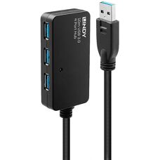 Lindy USB 3.1 Gen 1 Pro Hub - 3 Port - 10m - USB Type-A