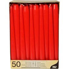 Bougie cylindre rouge Papstar 17960 - Pack de 50 - Publicité