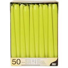Bougies vert citron Papstar 81113 - Pack de 50