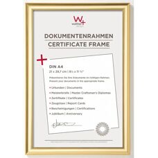 Marco de fotos dourado Walther Design KP130G - Decorativo A4