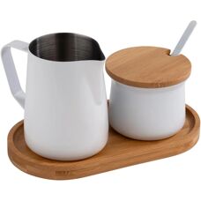 APS Milch- und Zuckerset - Bambus & Edelstahl - 5 delar