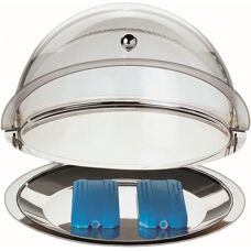Plato de servicio APS Thermo-Set - 38cm, transparente/plata
