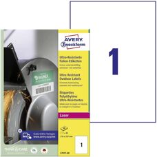 Avery L7917-40 Durable Polyethylene Labels - A4, 40 Sheets