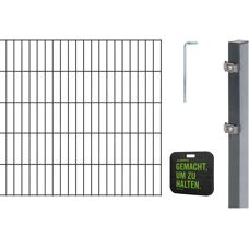 ALBERTS Komplettzaun-Set - 140cm Hoch, 10m Lang, Grau