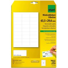 Étiquettes blanches arrondies Sigel LA210 - Étiquettes - Publicité