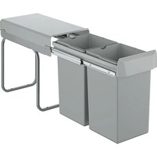 GROHE Waste Bin 4085500 - Double 15L Recycling, Grey