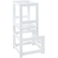 Roba White Montessori Child Step Stool - Adjustable Height