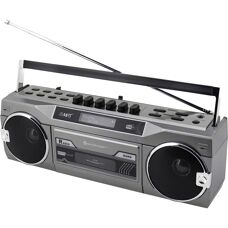 Soundmaster Kassettradio Stereo Bluetooth - Radio Kassettenspieler - Silber