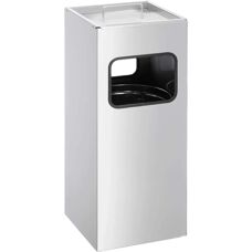 Durable Square Ashtray Bin - 17L - Silver